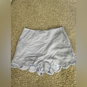 The Impeccable Pig Light Gray Scalloped Shorts